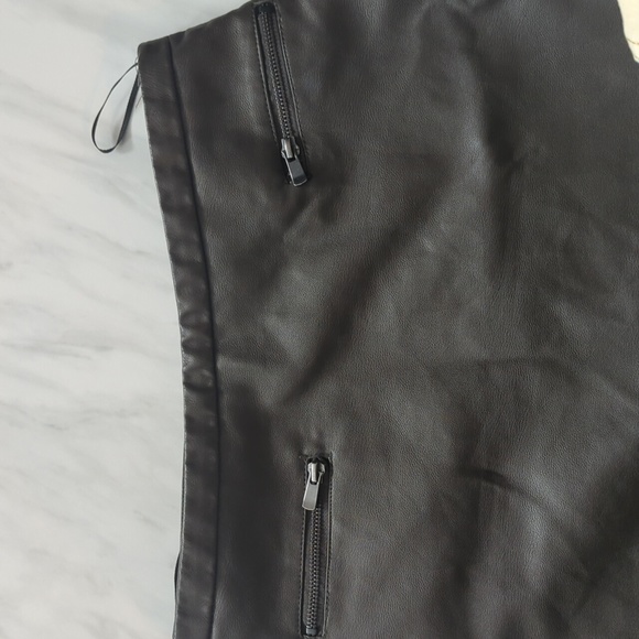 Mango faux leather skirt, olive colour - Picture 3 of 4